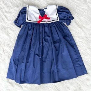 Petite Pommel Navy Blue Sailor Dress 4T